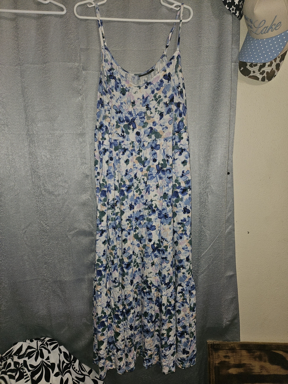 Lane Bryant Blue and White Floral Maxi Dress
